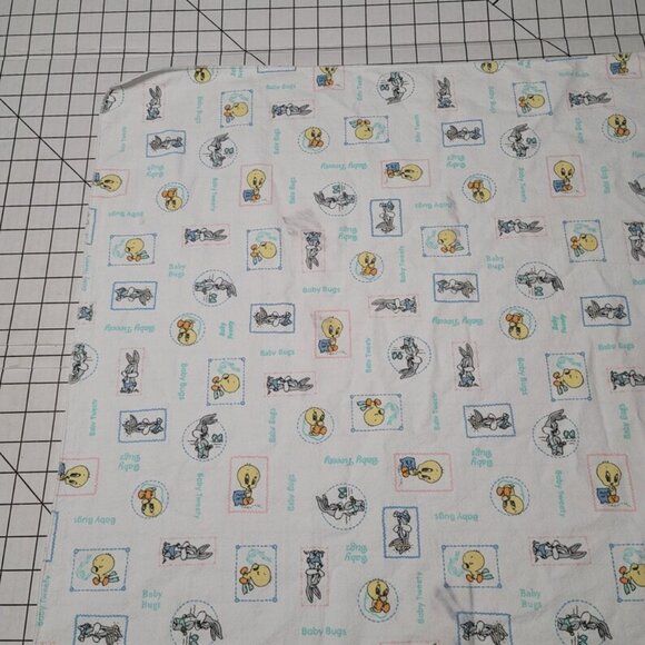 Flannel Receiving Blanket, Baby Looney Toons, Bugs, Tweedy‎ Bird, 1990s Vintage - Picture 4 of 9